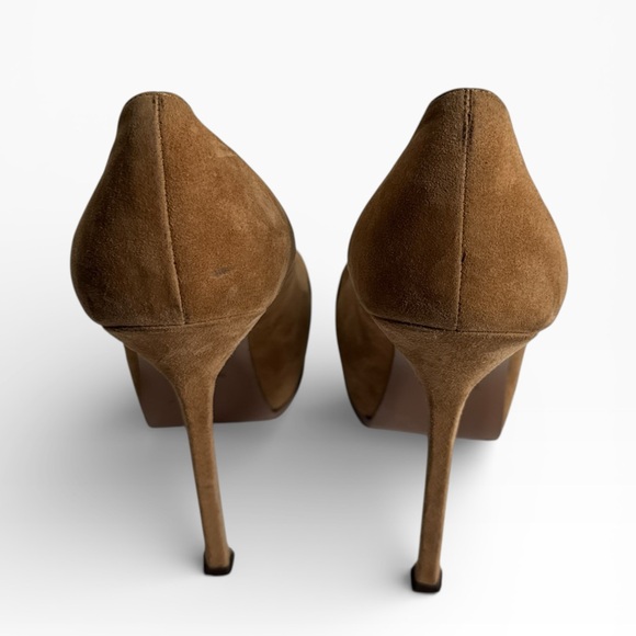 YSL Yves Saint Laurent High Heels Tribtoo Platform Pumps Suede Stiletto 11.5 - Picture 4 of 8